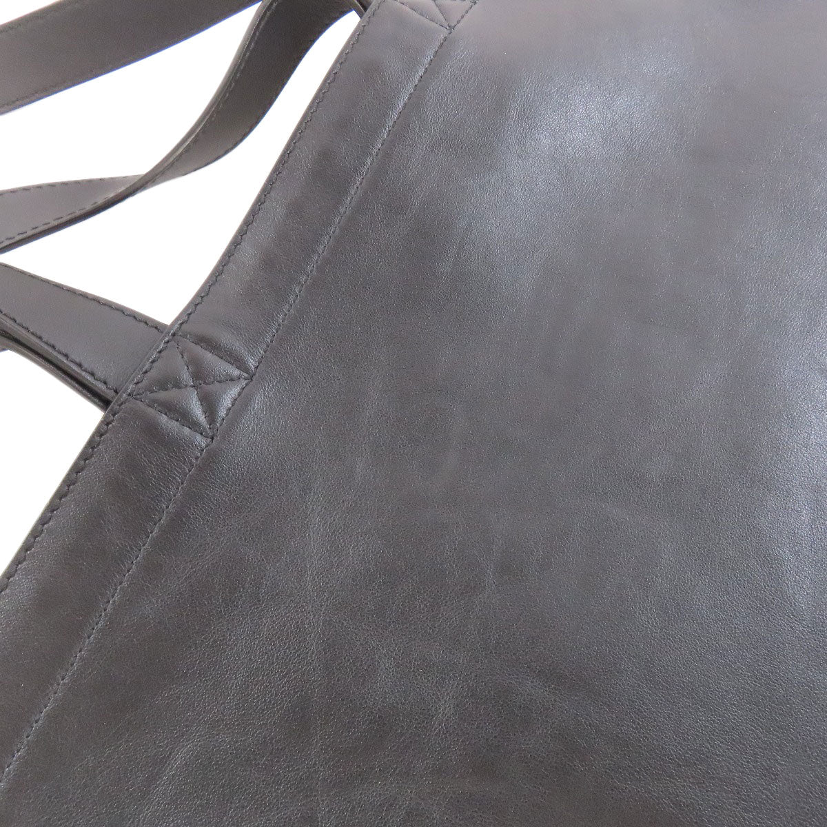 FENDI Tote Bag leather black logo Women Used Authentic