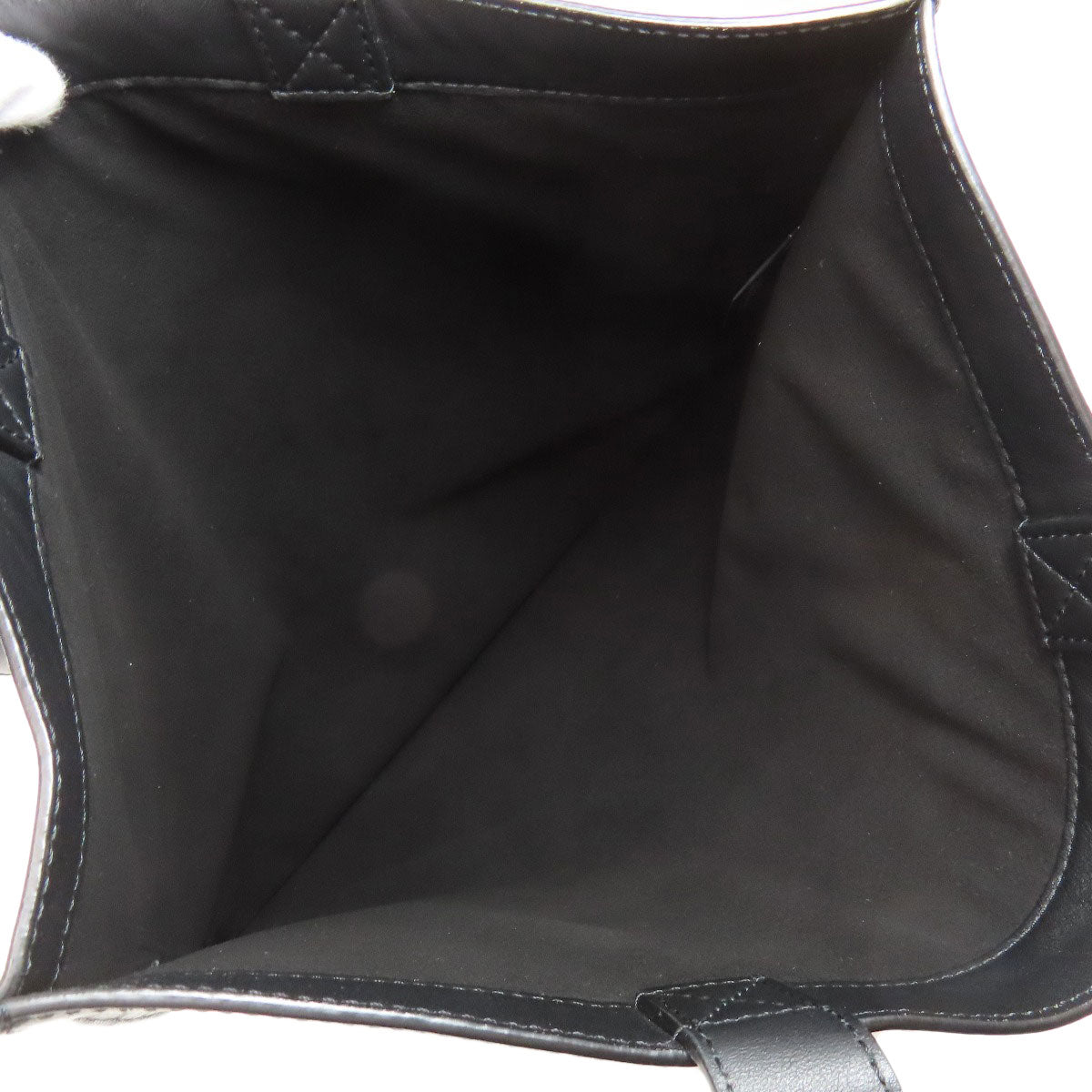 FENDI Tote Bag leather black logo Women Used Authentic