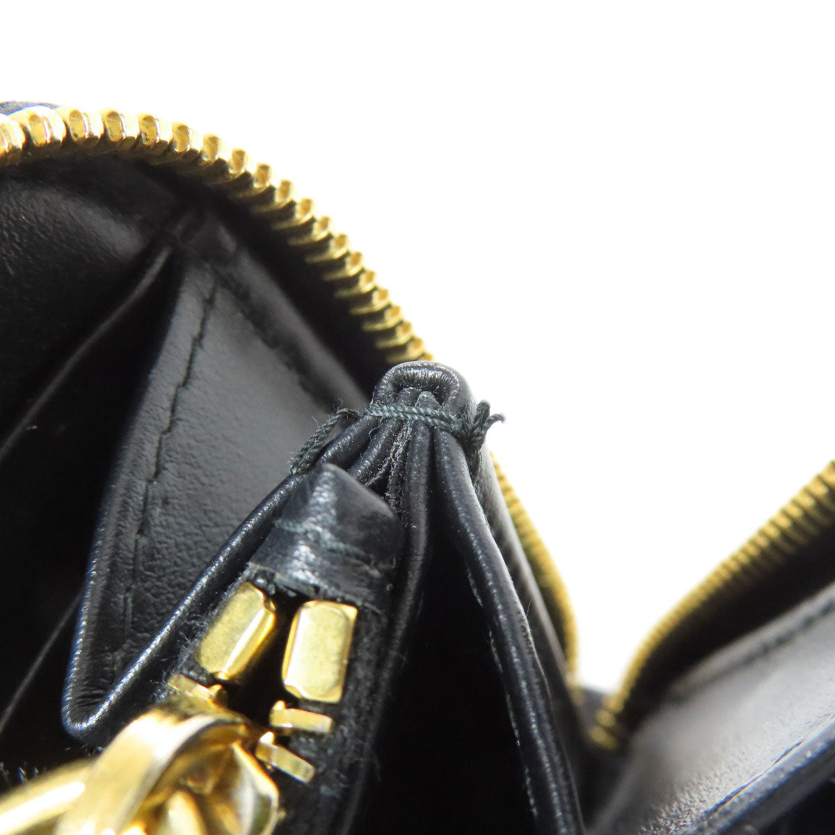 PRADA Long Wallet Purse 1ML506 Calfskin black Zip Around embossing Women Used Authentic