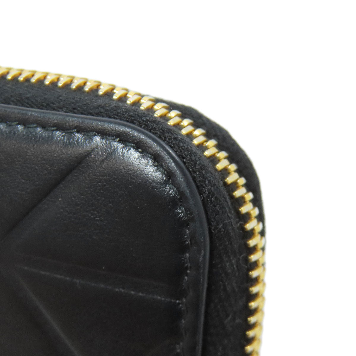 PRADA Long Wallet Purse 1ML506 Calfskin black Zip Around embossing Women Used Authentic
