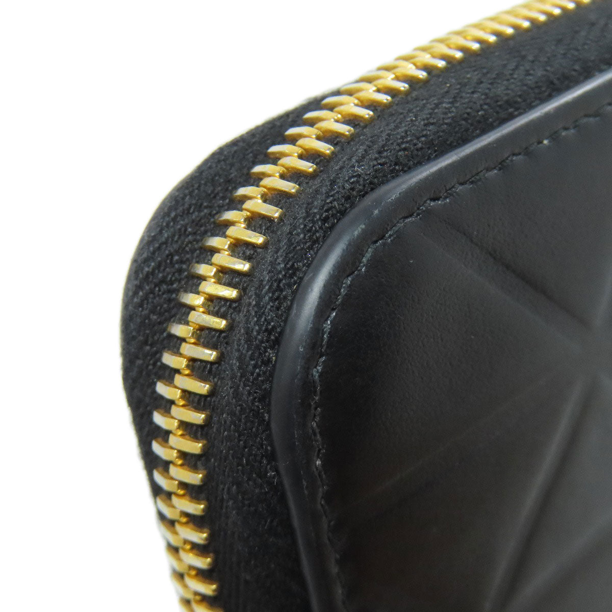 PRADA Long Wallet Purse 1ML506 Calfskin black Zip Around embossing Women Used Authentic