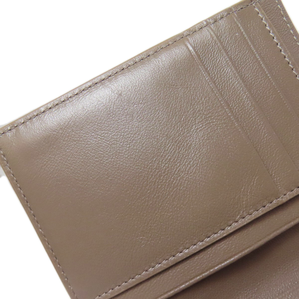 BALENCIAGA Bifold Wallet 753762 leather Brown logo Women Used Authentic