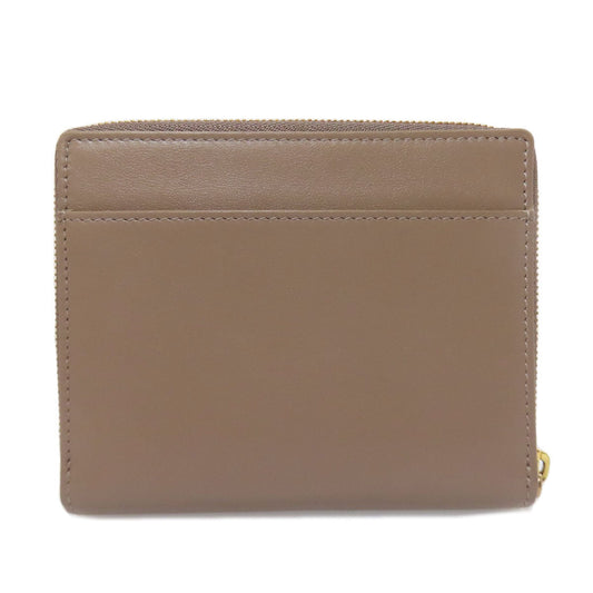 BALENCIAGA Bifold Wallet 753762 leather Brown logo Women Used Authentic