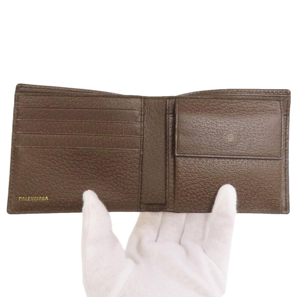 BALENCIAGA Bifold Wallet 680403 PVC Brown gucci collaboration Women Used Authentic