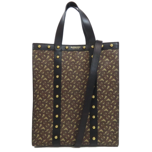 BURBERRY Tote Bag PVC Brown TB logo 2WAY