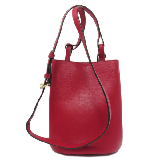 BURBERRY Shoulder Bag leather Red Long shoulder Women Used Authentic