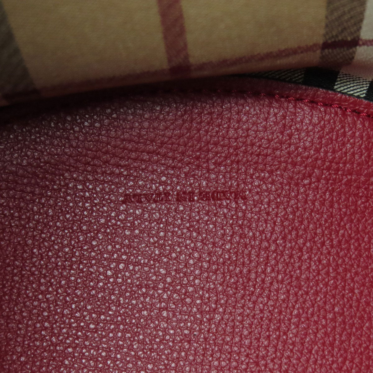 BURBERRY Shoulder Bag leather Red Long shoulder Women Used Authentic