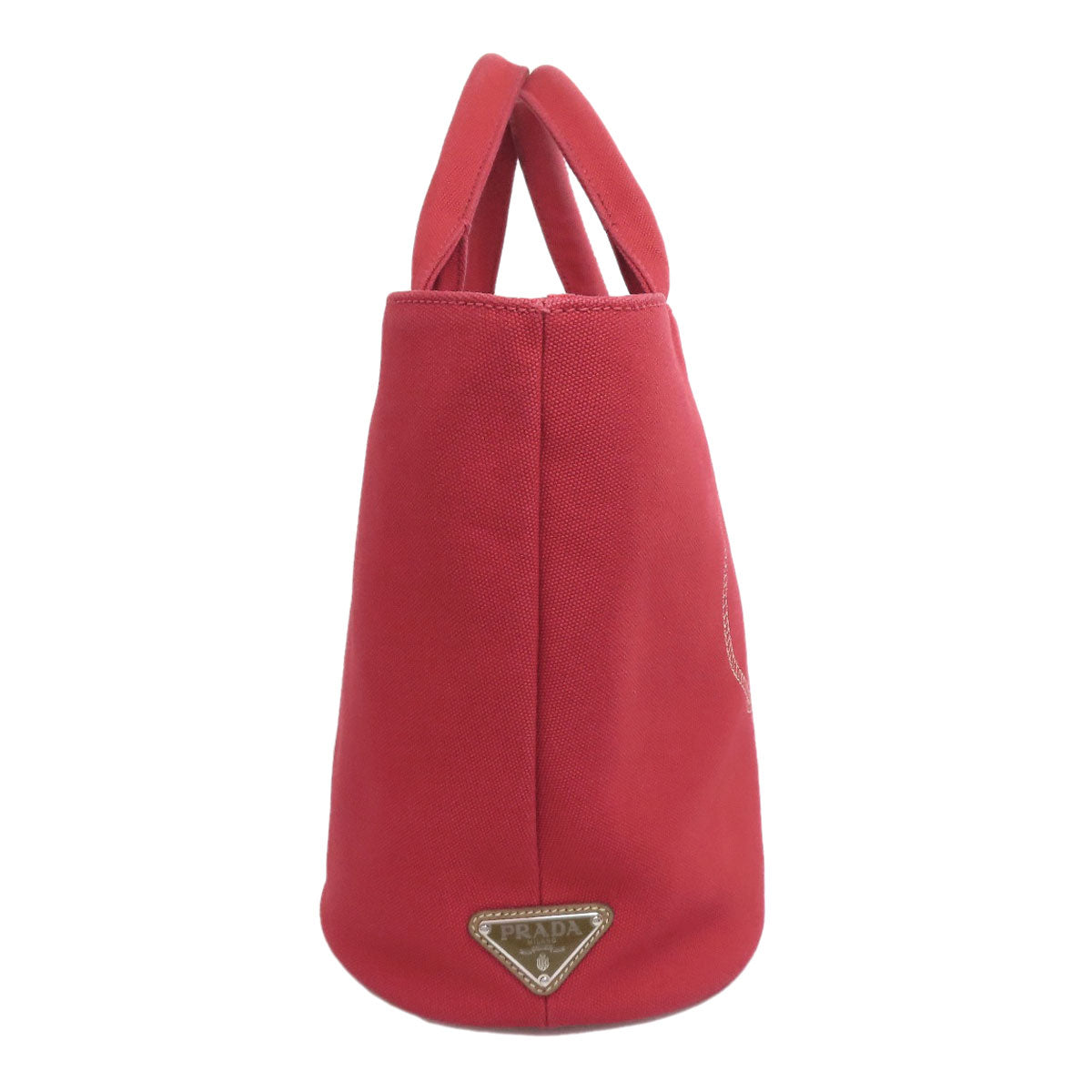 PRADA Tote Bag canvas Red Canapa Bucket 2WAY