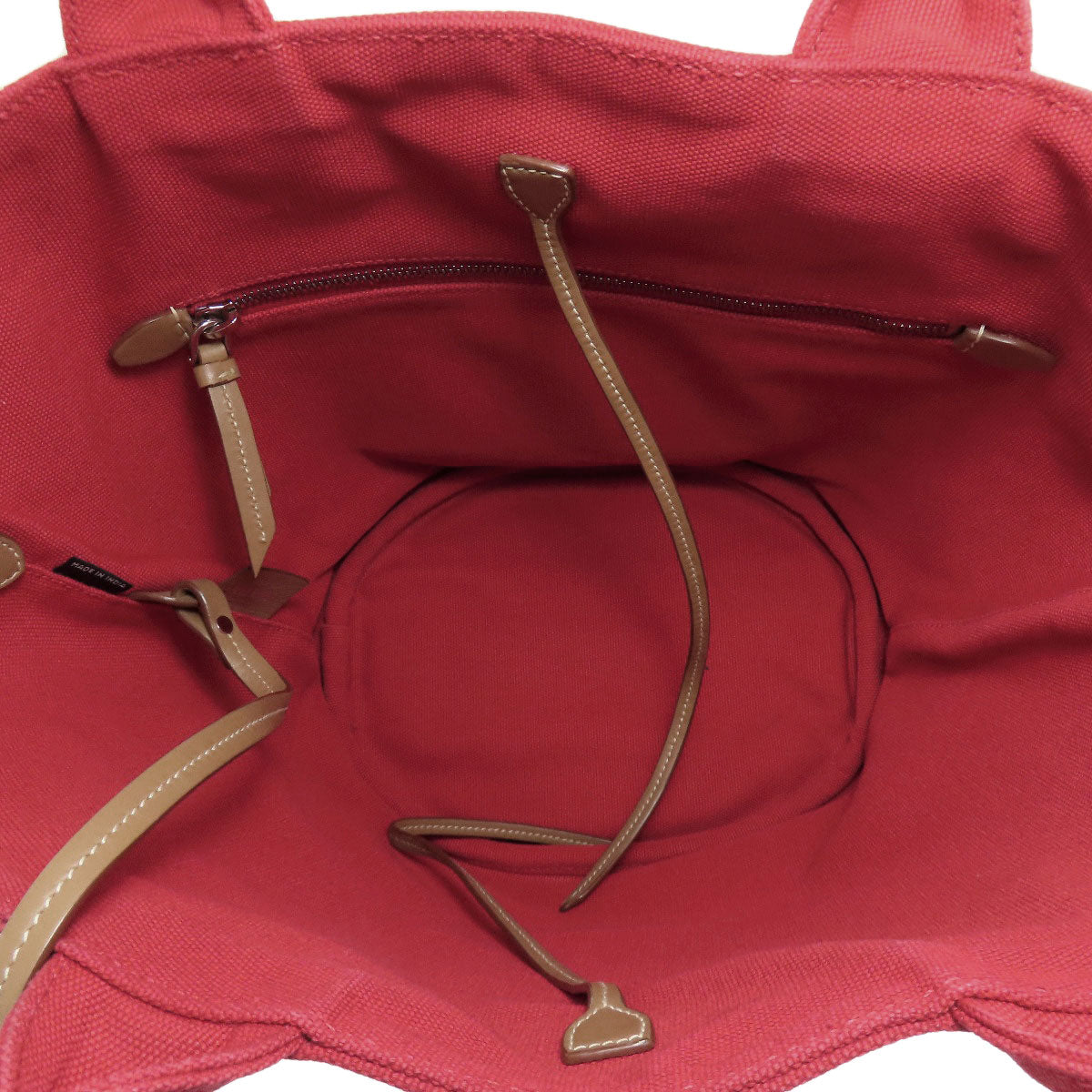 PRADA Tote Bag canvas Red Canapa Bucket 2WAY