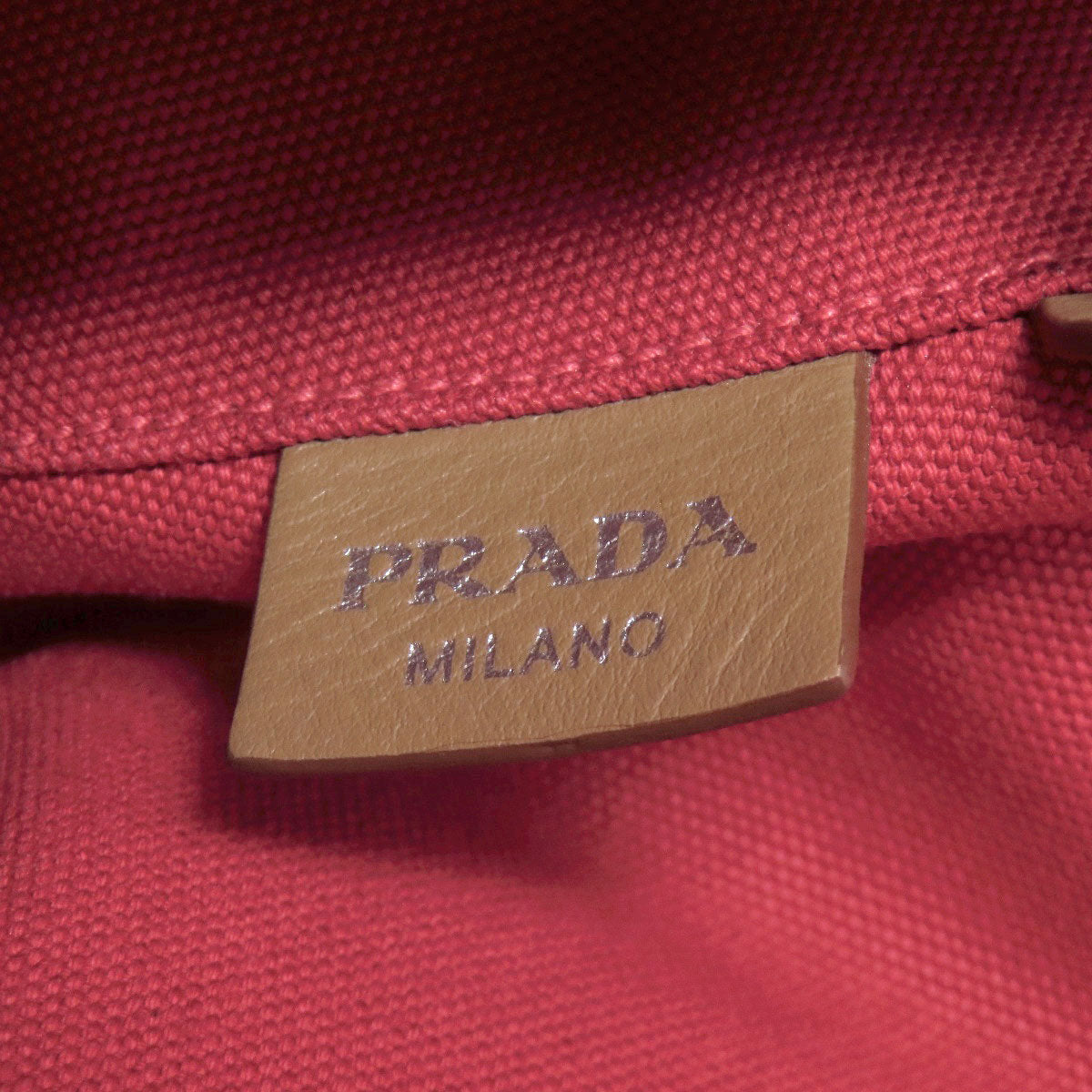 PRADA Tote Bag canvas Red Canapa Bucket 2WAY