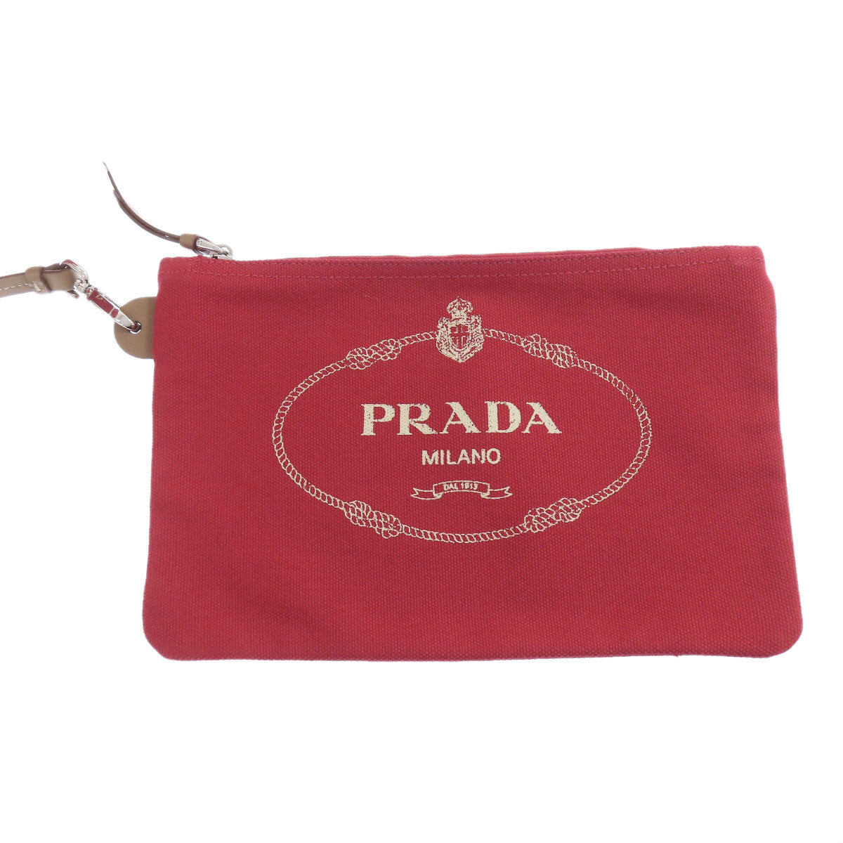 PRADA Tote Bag canvas Red Canapa Bucket 2WAY