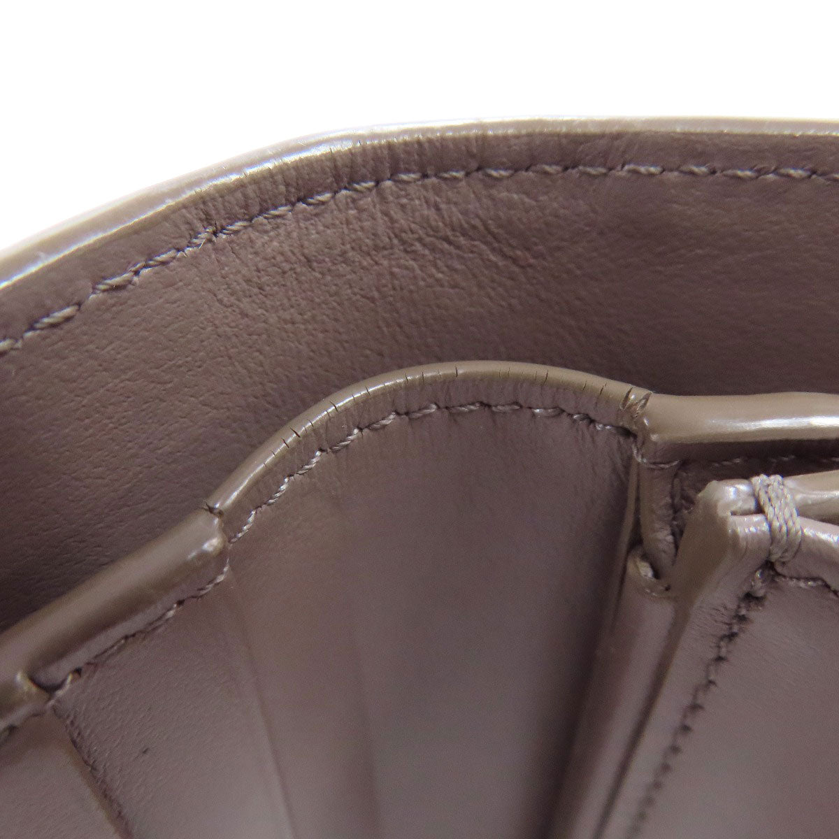 CELINE Bifold Wallet Calfskin gray Triomphe Flap Women Used Authentic