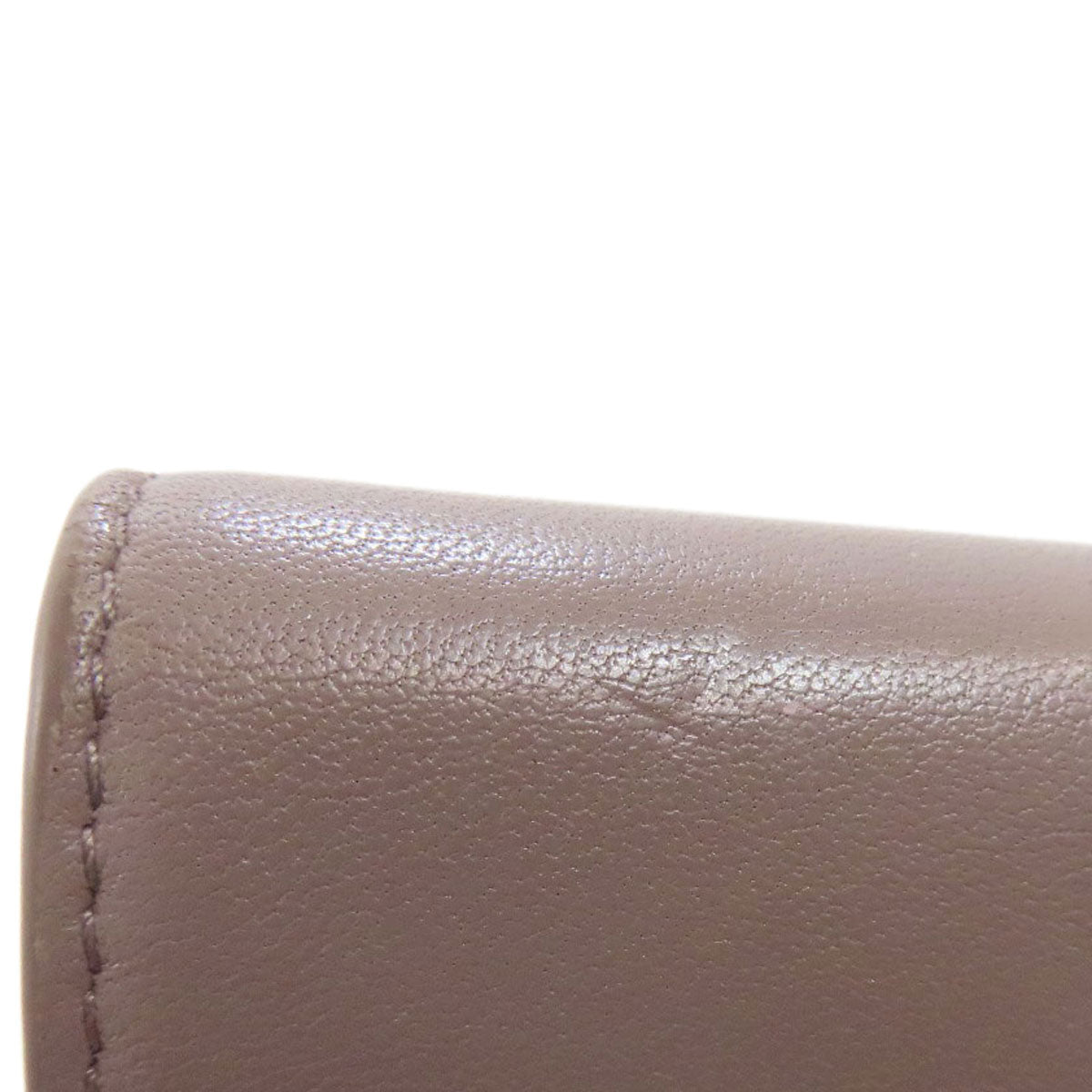 CELINE Bifold Wallet Calfskin gray Triomphe Flap Women Used Authentic