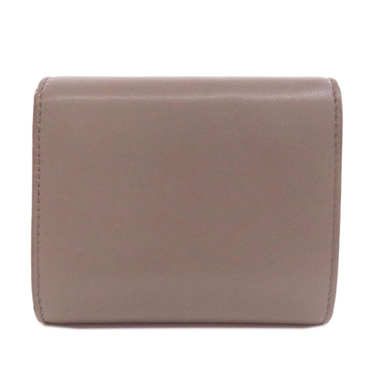 CELINE Bifold Wallet Calfskin gray Triomphe Flap Women Used Authentic