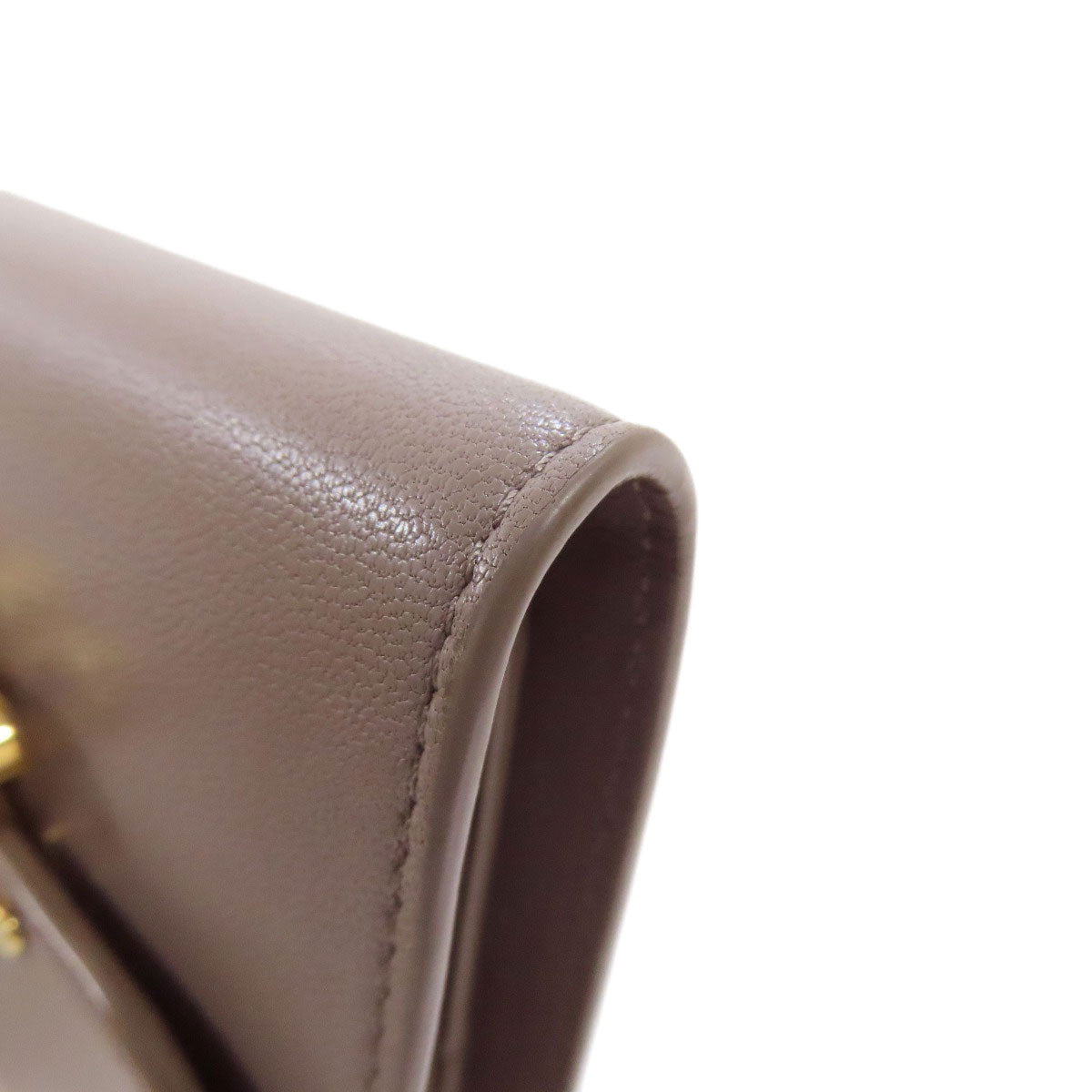 CELINE Bifold Wallet Calfskin gray Triomphe Flap Women Used Authentic