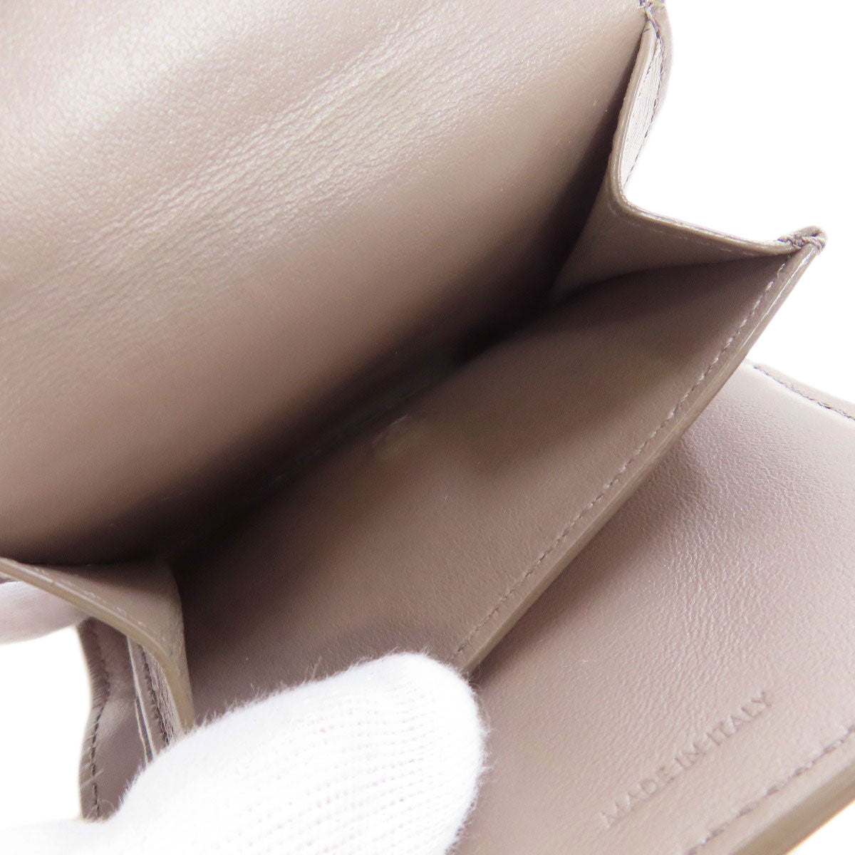 CELINE Bifold Wallet Calfskin gray Triomphe Flap Women Used Authentic