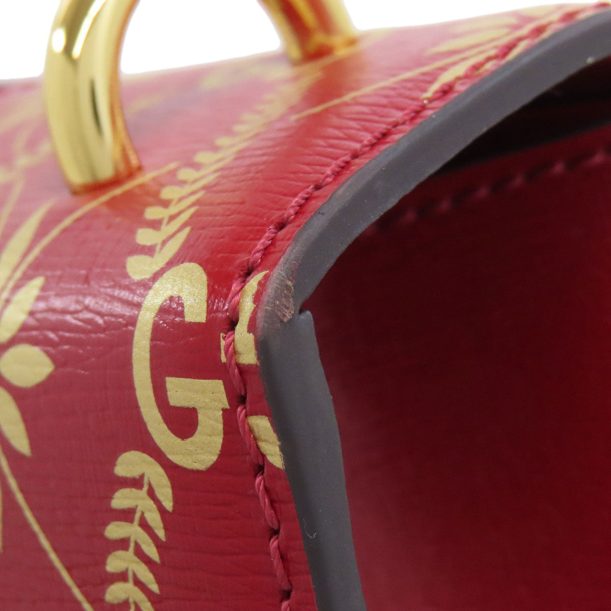 GUCCI Shoulder Bag 524405 leather Red Sylvie GG
