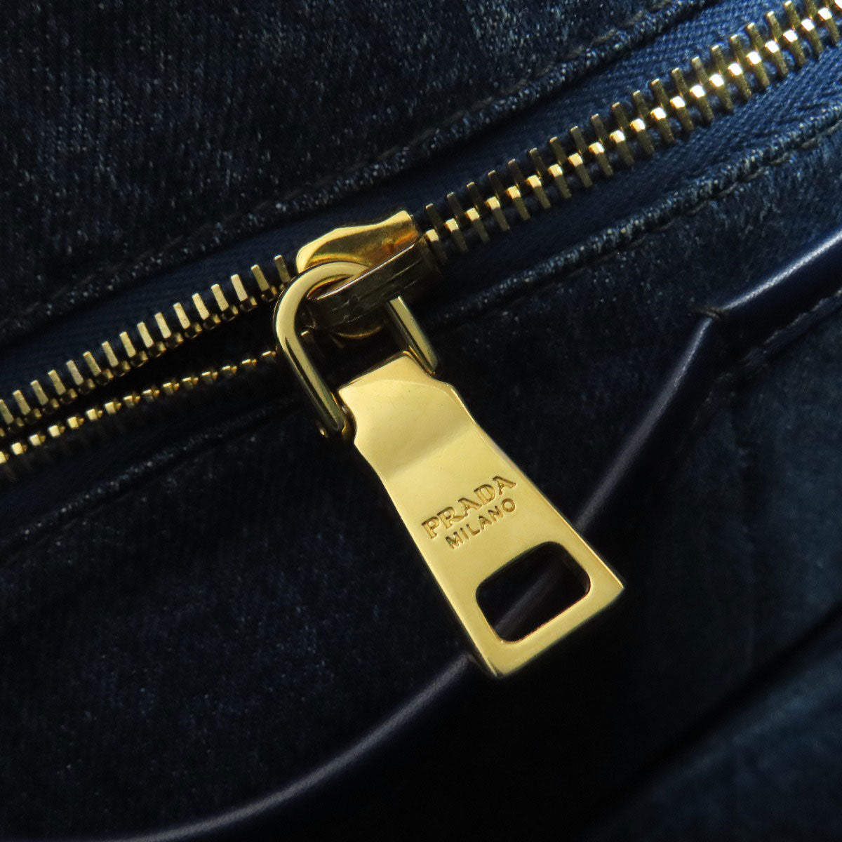 PRADA Tote Bag B1877B denim blue Canapa