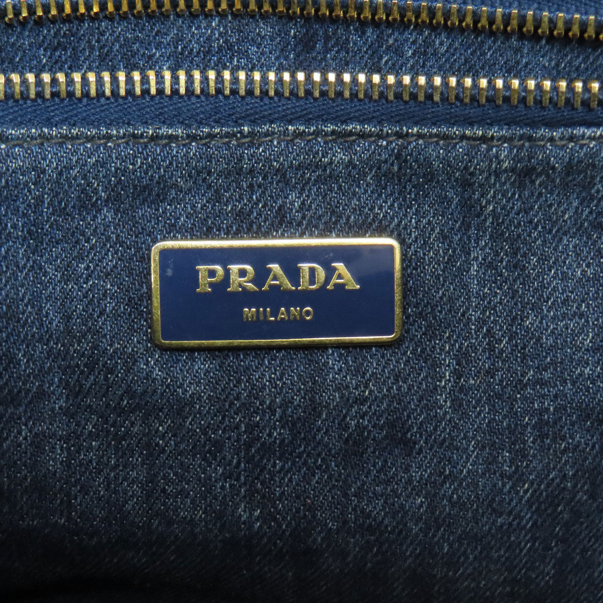 PRADA Tote Bag B1877B denim blue Canapa