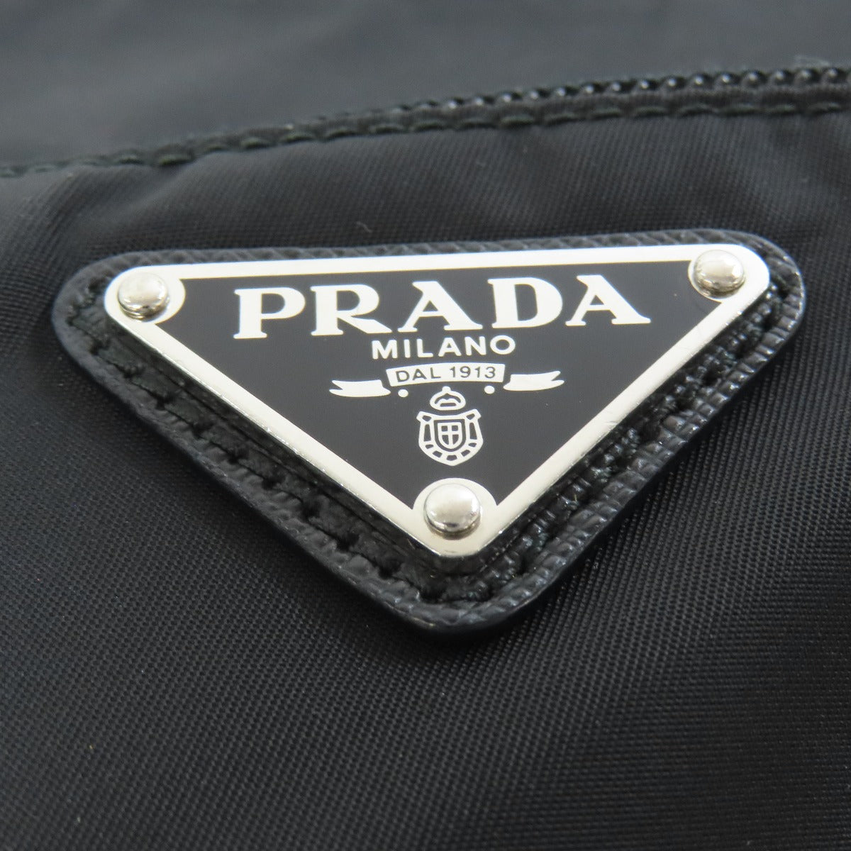 PRADA Shoulder Bag Nylon black logoMetal