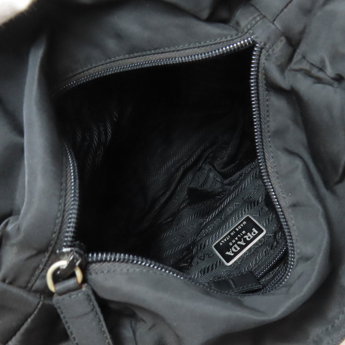PRADA Handbag Nylon black logoMetal