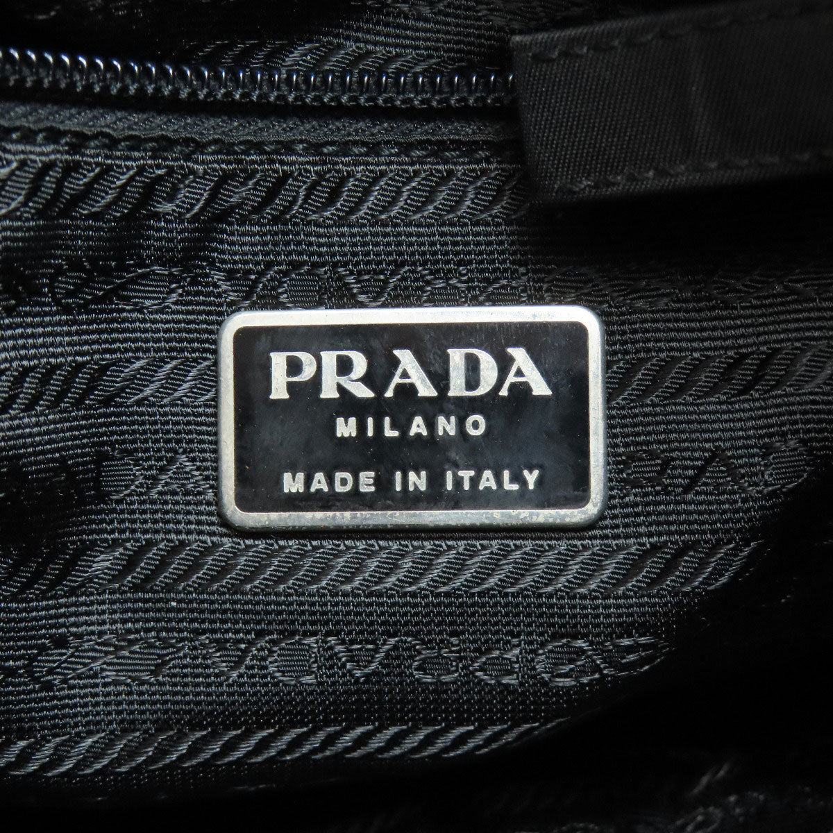 PRADA Handbag Nylon black logoMetal