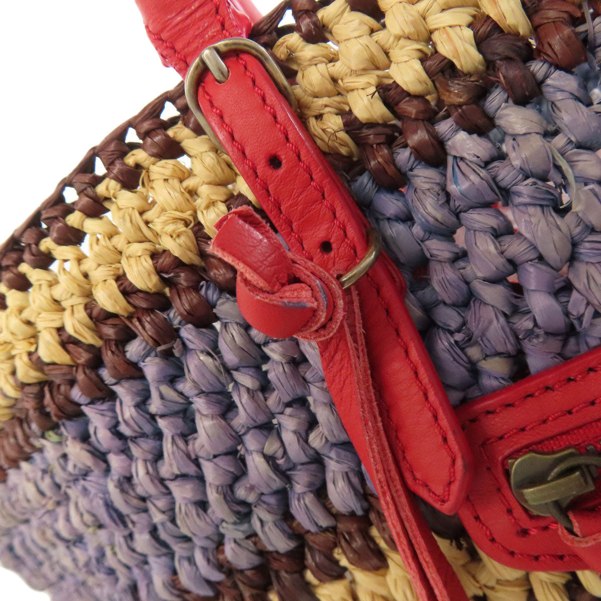BALENCIAGA Tote Bag 286370 straw multicolor Basket bag