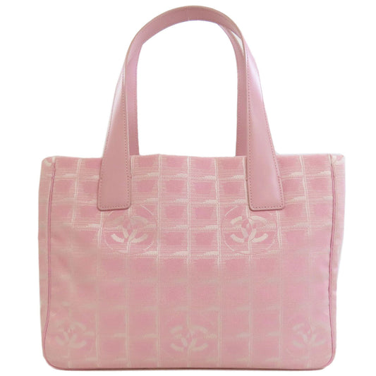 CHANEL Handbag Nylon jacquard pink New Travel Line PM