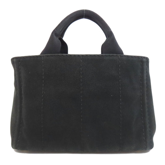 PRADA Handbag canvas black Canapa mini 2 WAY