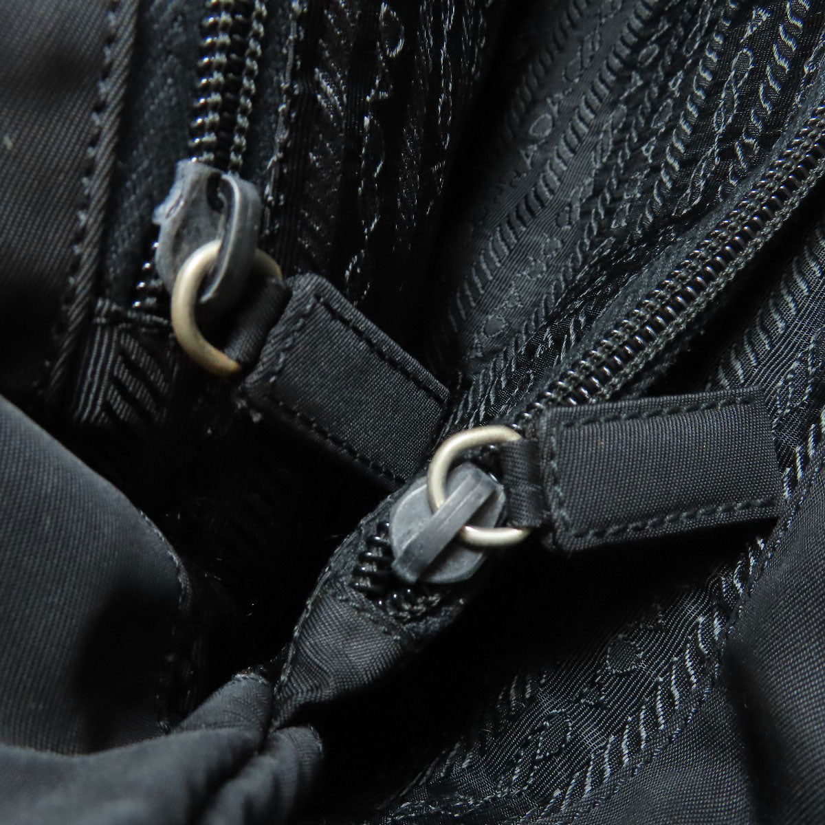 PRADA Tote Bag Nylon black logoMetal