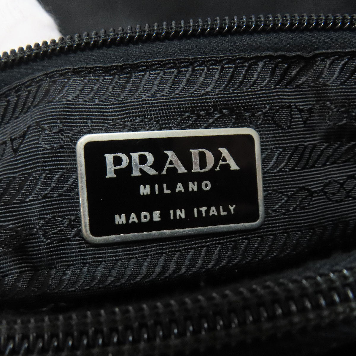 PRADA Tote Bag Nylon black logoMetal