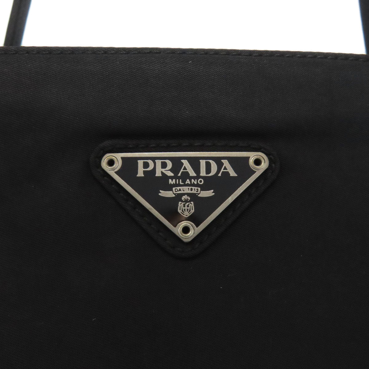 PRADA Tote Bag Nylon black logoMetal