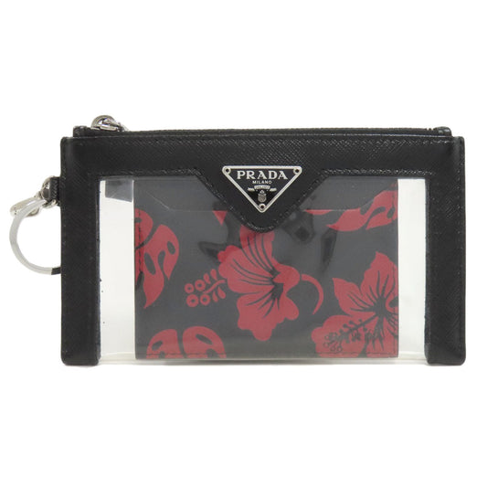 PRADA Accessory pouch Safiano black logoMetal