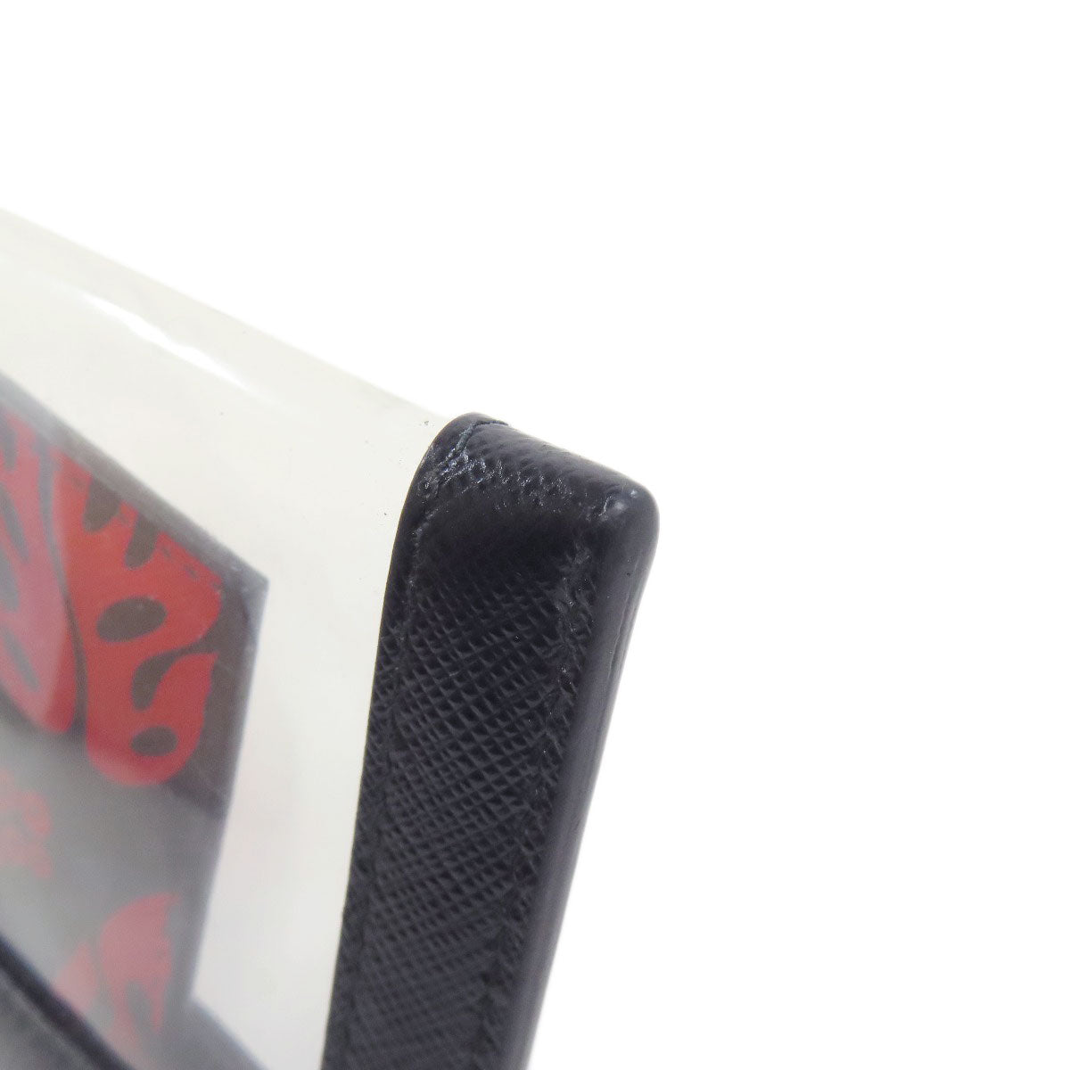 PRADA Accessory pouch Safiano black logoMetal