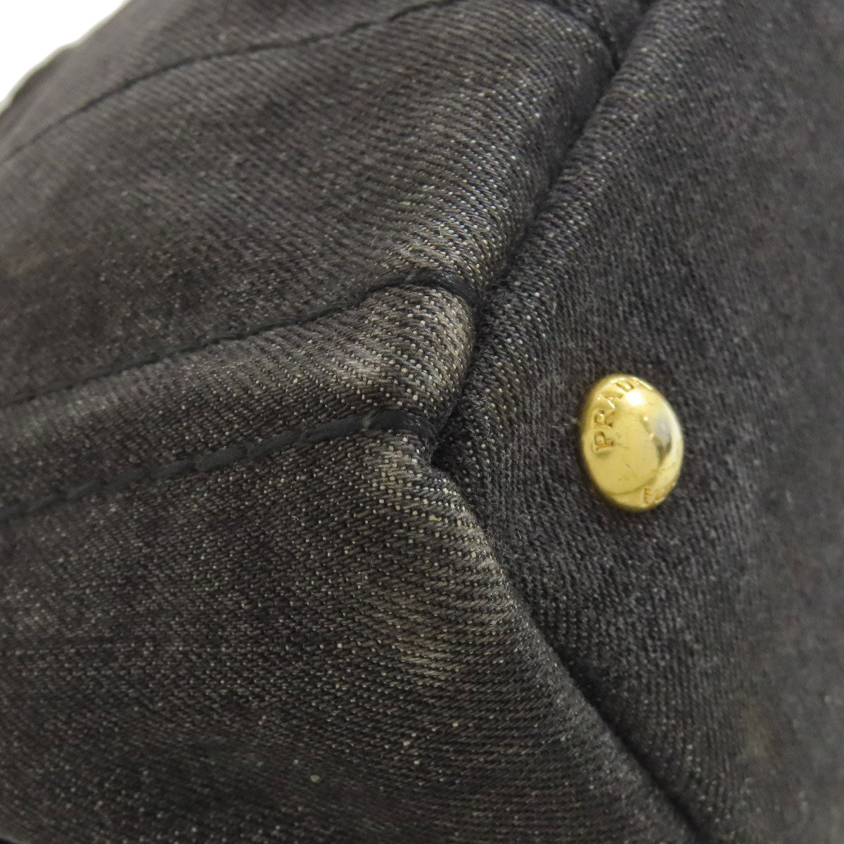 PRADA Tote Bag denim black Canapa mini 2 WAY