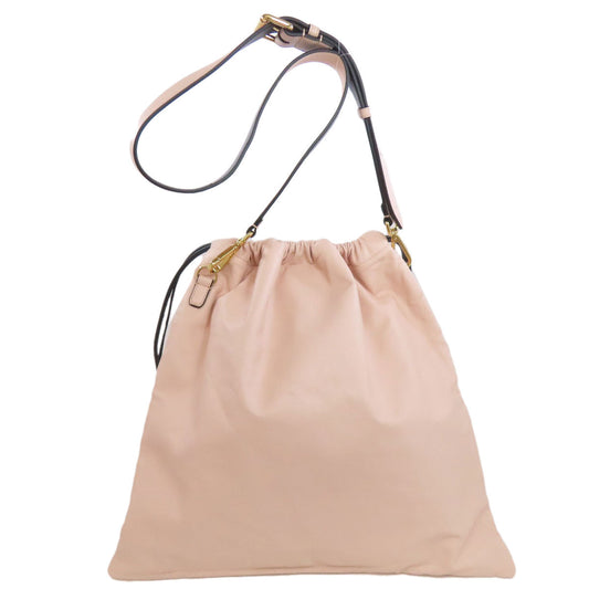 FENDI Shoulder Bag Calfskin pink Pack Slim Clutch