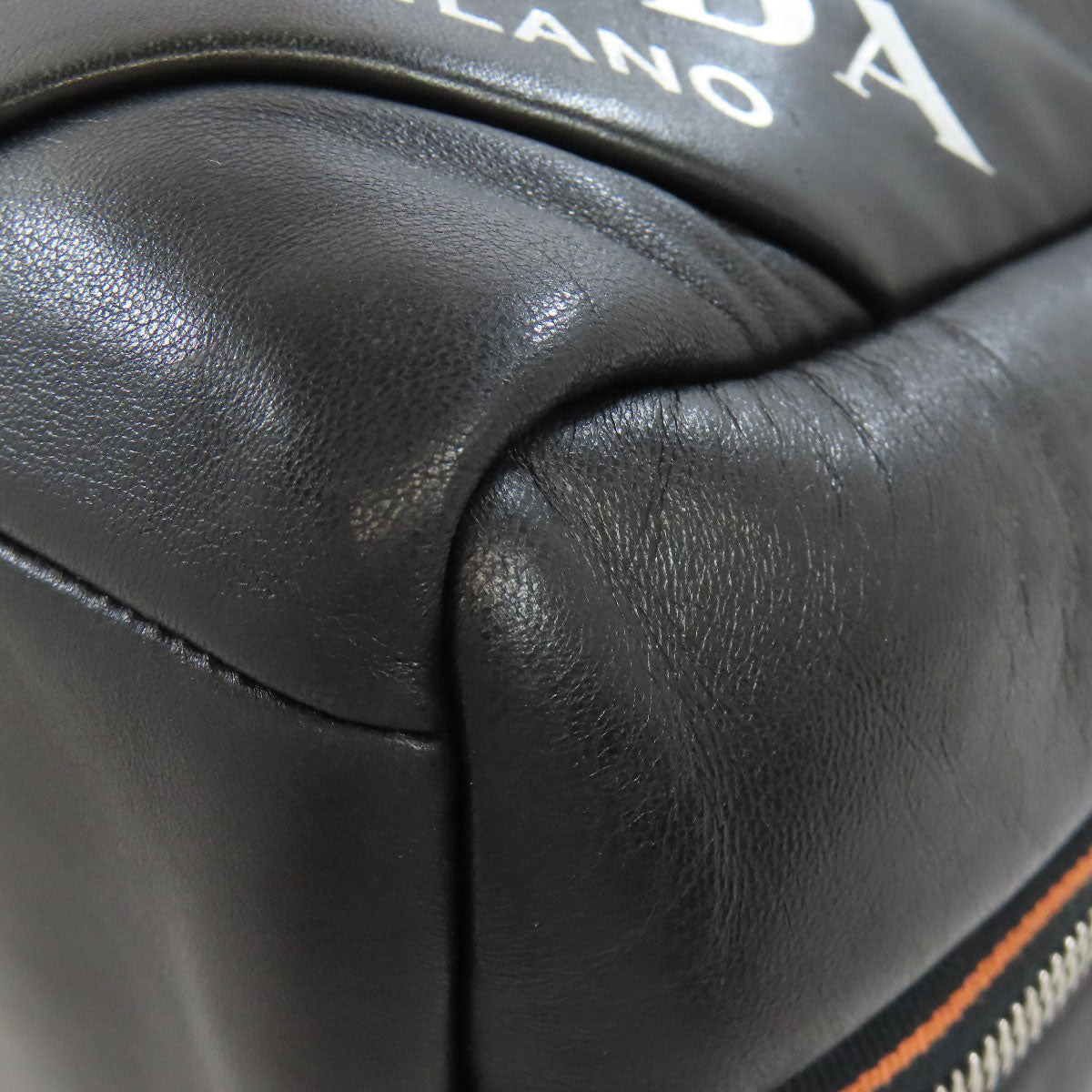 PRADA Tote Bag Calfskin black logo