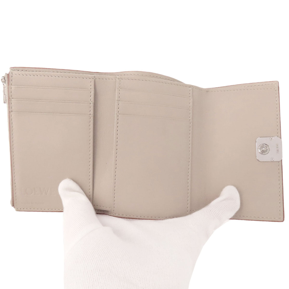 LOEWE Bifold Wallet Calfskin gray anagram