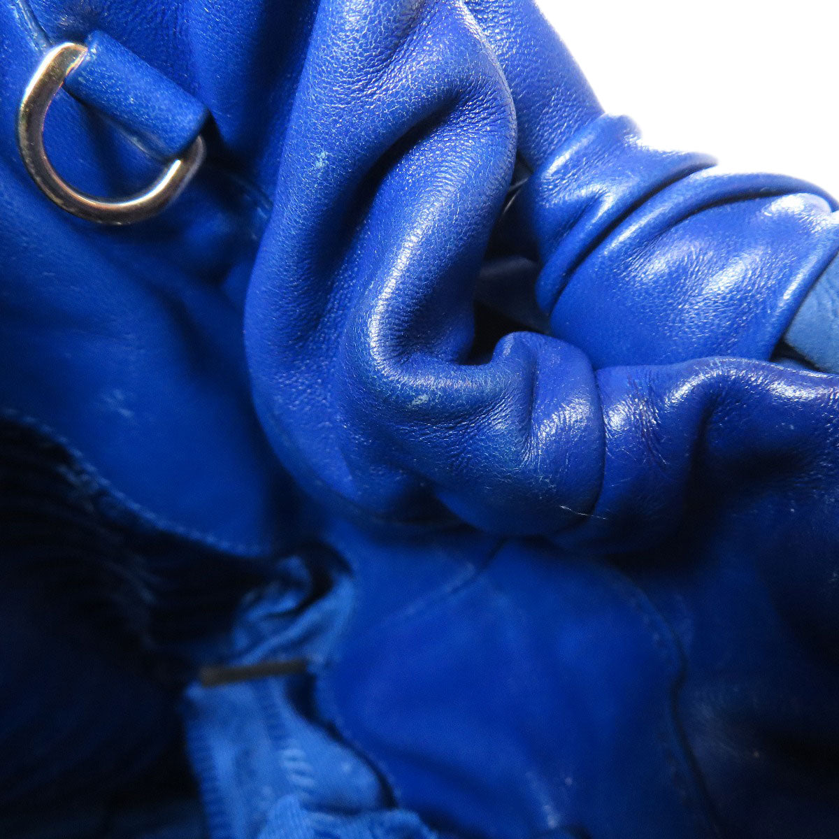 PRADA Tote Bag Calfskin blue 2WAY