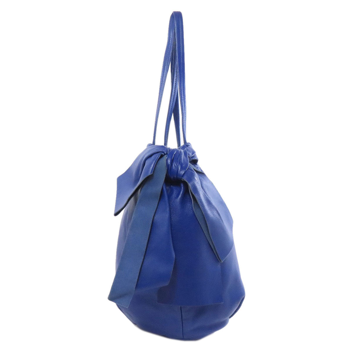 PRADA Tote Bag Calfskin blue 2WAY