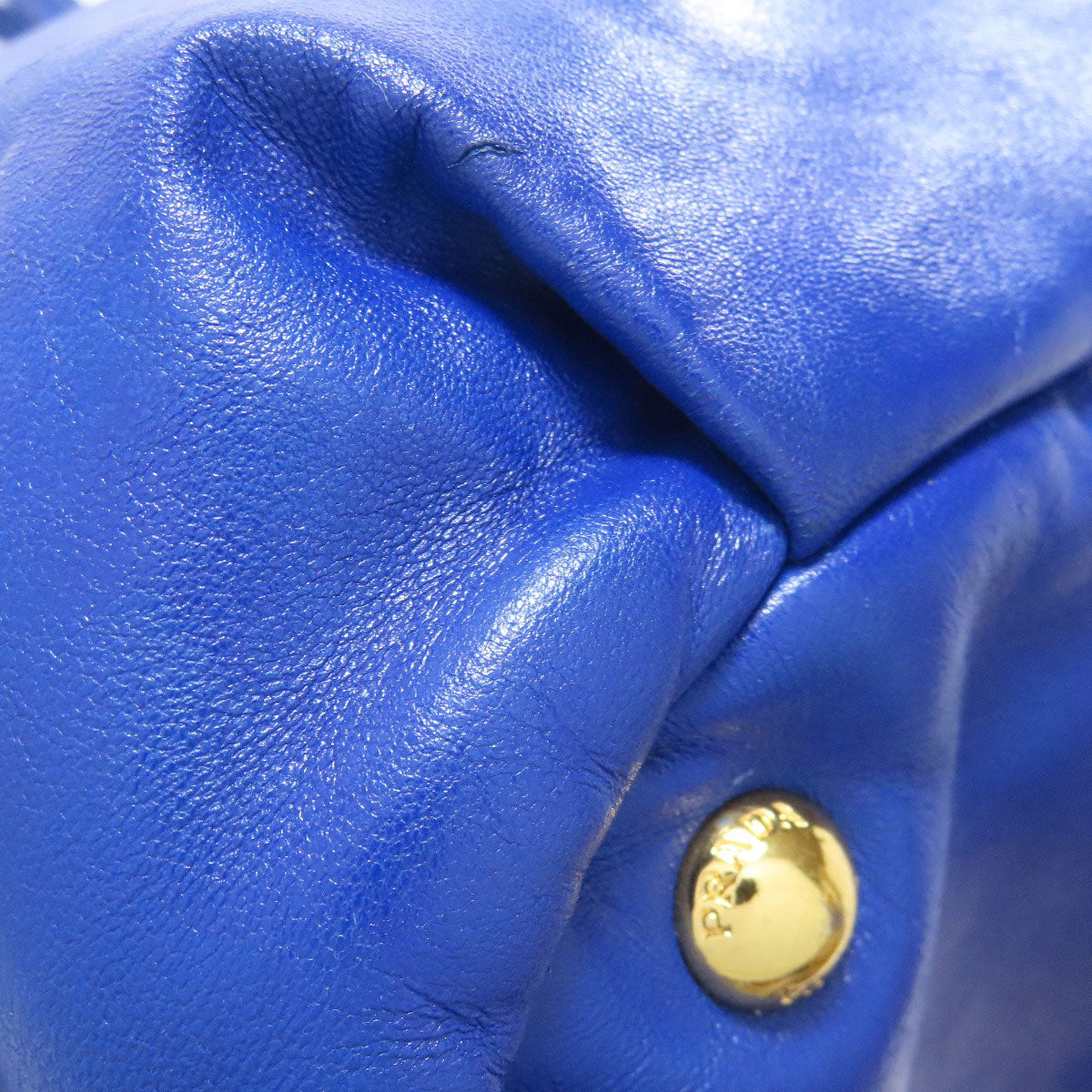 PRADA Tote Bag Calfskin blue 2WAY