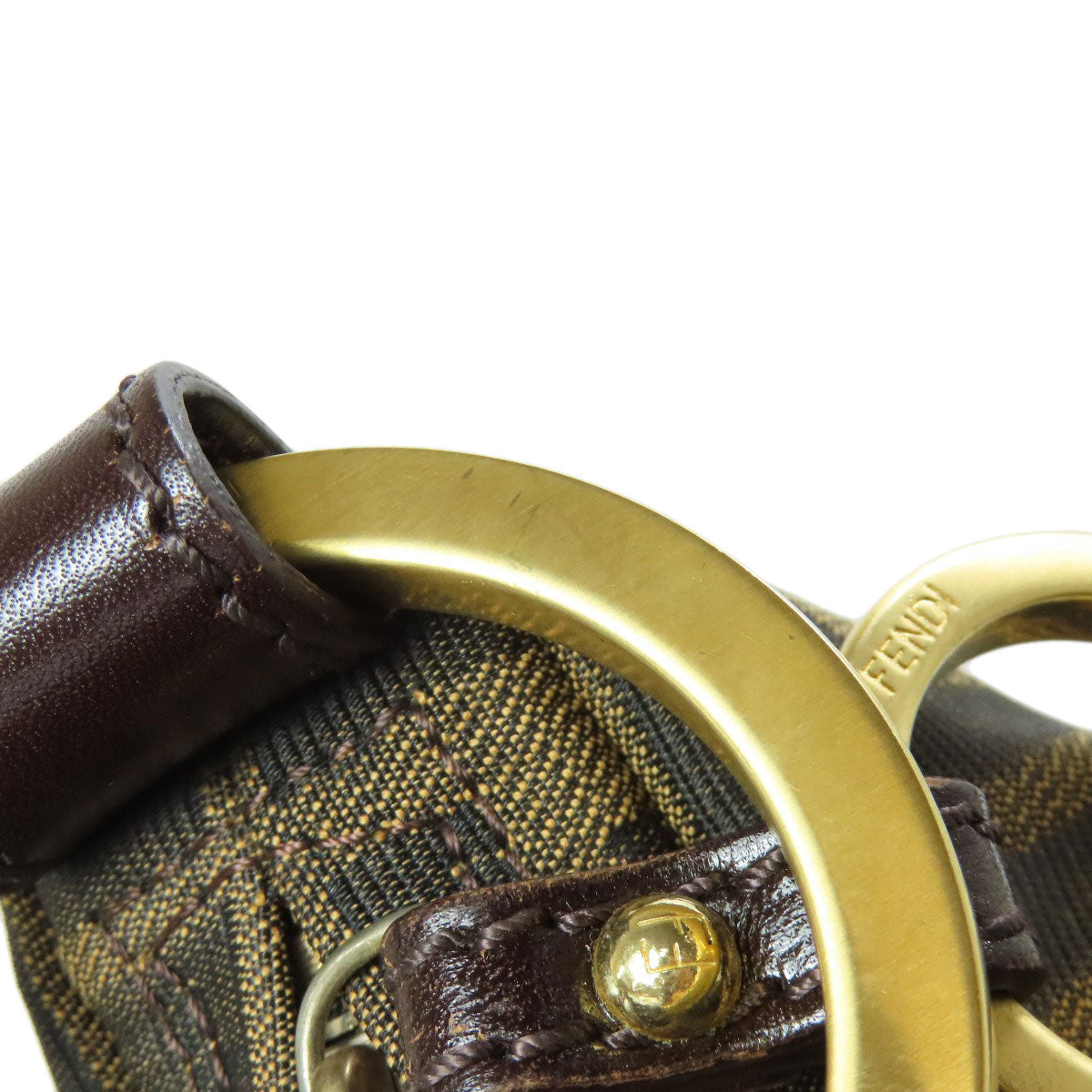 FENDI Shoulder Bag canvas Brown one belt Zucca Pattern