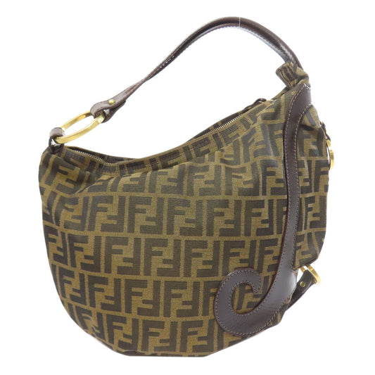 FENDI Shoulder Bag canvas Brown one belt Zucca Pattern