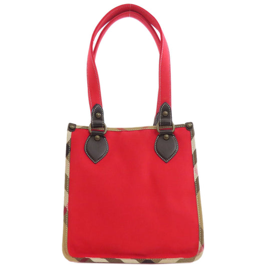 BURBERRY Handbag canvas Red Nova Check