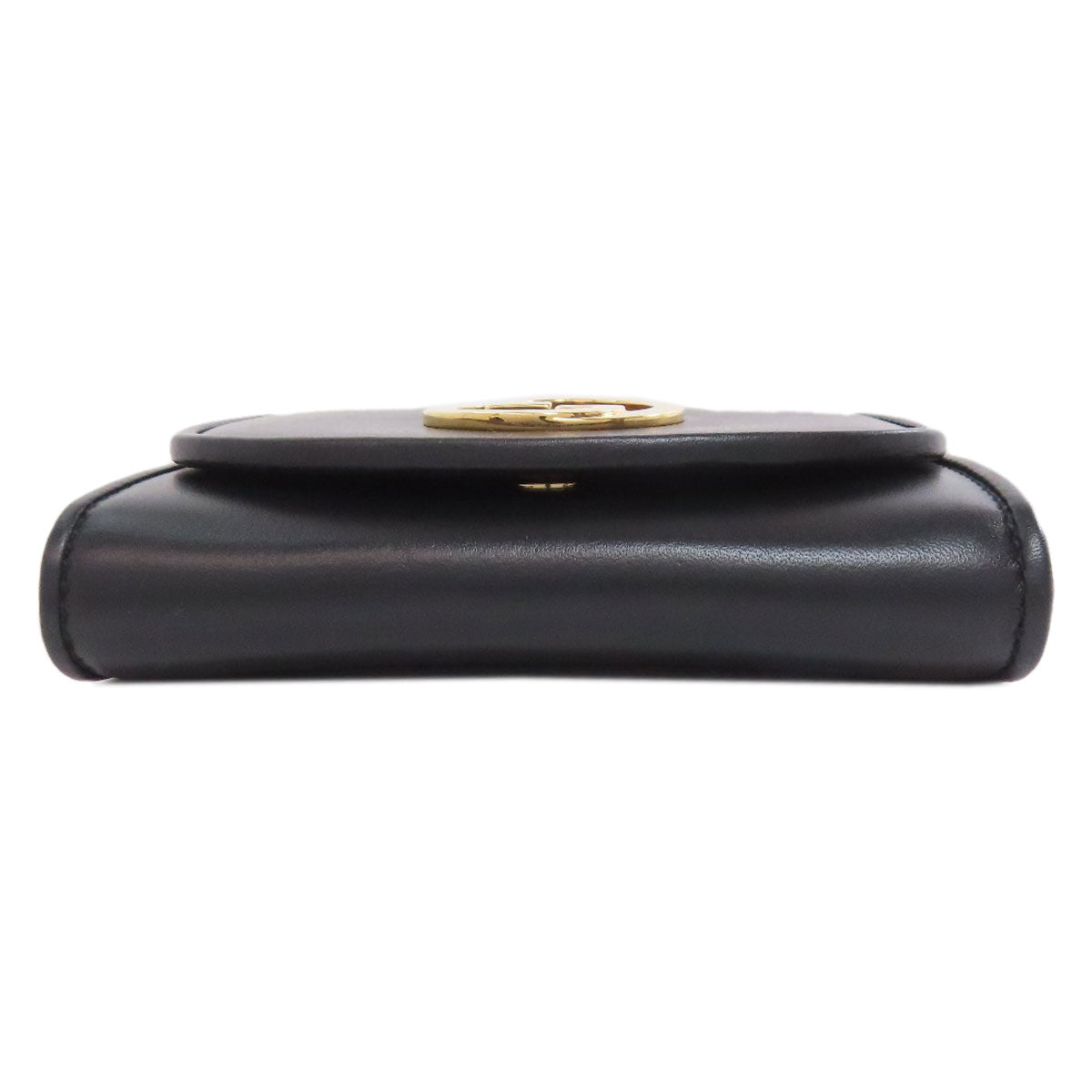 GUCCI Shoulder Bag 725219 Calfskin black Rondy Medium Chain Wallet with Interlocking G