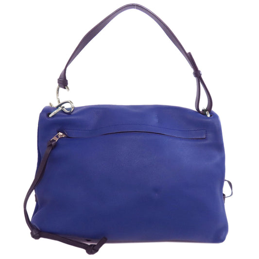 LOEWE Shoulder Bag Calfskin blue one belt