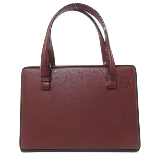 LOEWE Handbag Calfskin Brown Postal City 2WAY