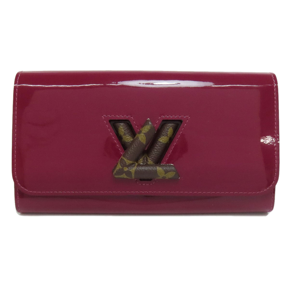 LOUIS VUITTON Long Wallet Purse M64463 Patent leather purple Portefeuille twist