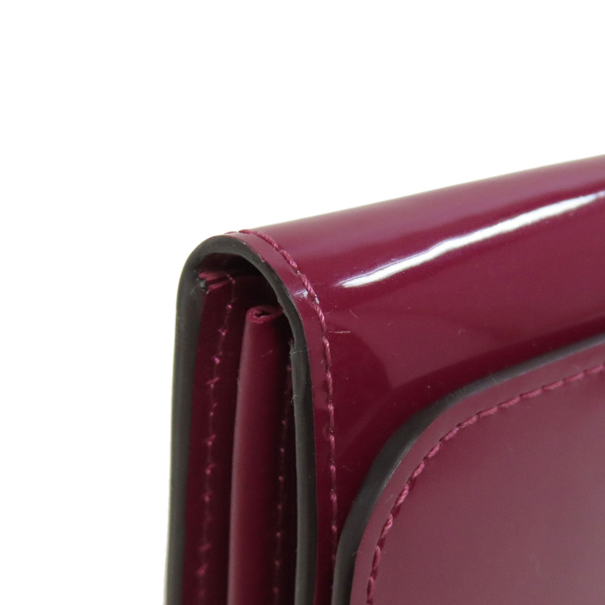 LOUIS VUITTON Long Wallet Purse M64463 Patent leather purple Portefeuille twist