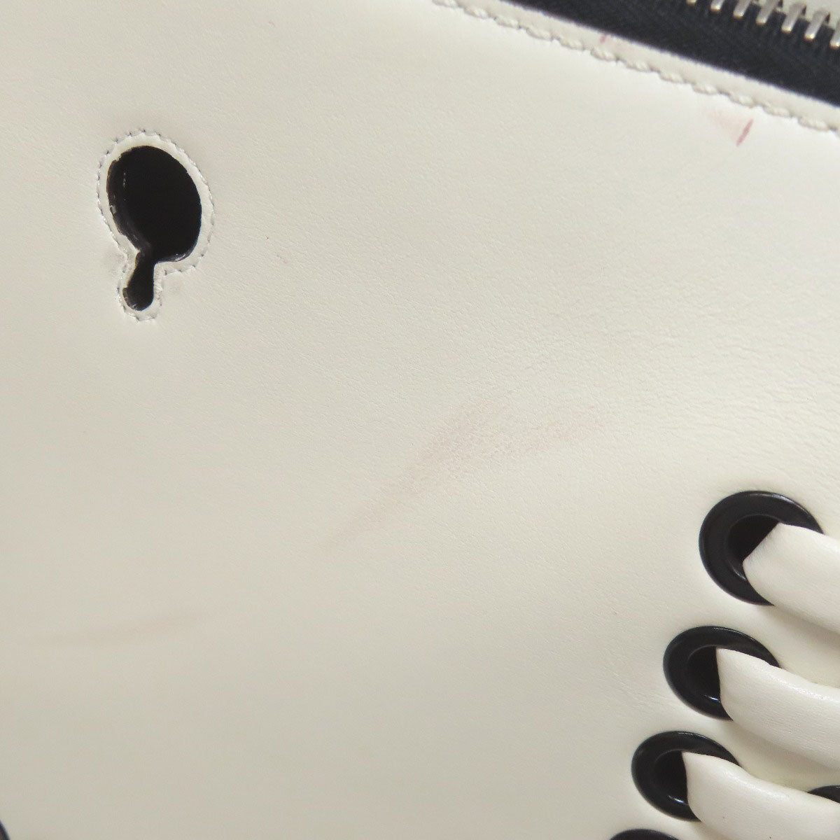 FENDI Handbag Calfskin white Dotcom 2WAY